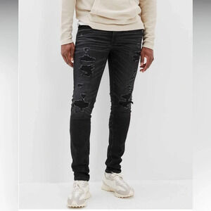 American Eagle AE AirFlex Patched Slim Skinny Straight Jean Style #: 6209 30/30